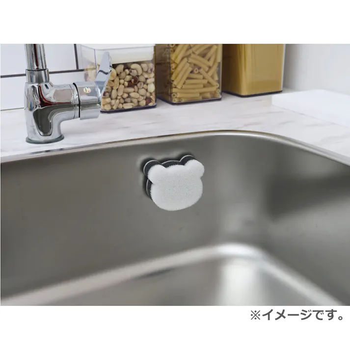 【20点まとめ買い】クマ PETAKORA シンク洗い 1個入 × 20点 ペタッ、シンクに貼りつく。 クマの形がかわいいシンク洗いスポンジ。 【送料込み】