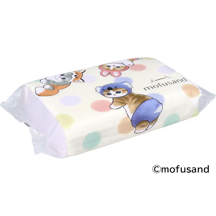 【30点まとめ買い】mofusand(モフサンド) ソフトパックティシュ 200枚入(100組) × 30点 厳選した天然パルプだけを100%使用し、ふっくら柔らかな肌ざわりに仕上げました。 【送料込み】
