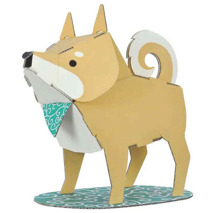 【10点まとめ買い】hacomo kids 動物シリーズ しばいぬ ダンボール工作キット × 10点 のりもハサミも不要!ダンボール素材から出来た工作キット(hacomo)の動物シリーズ。 工具のいらない段ボール工作キット。 【送料込み】