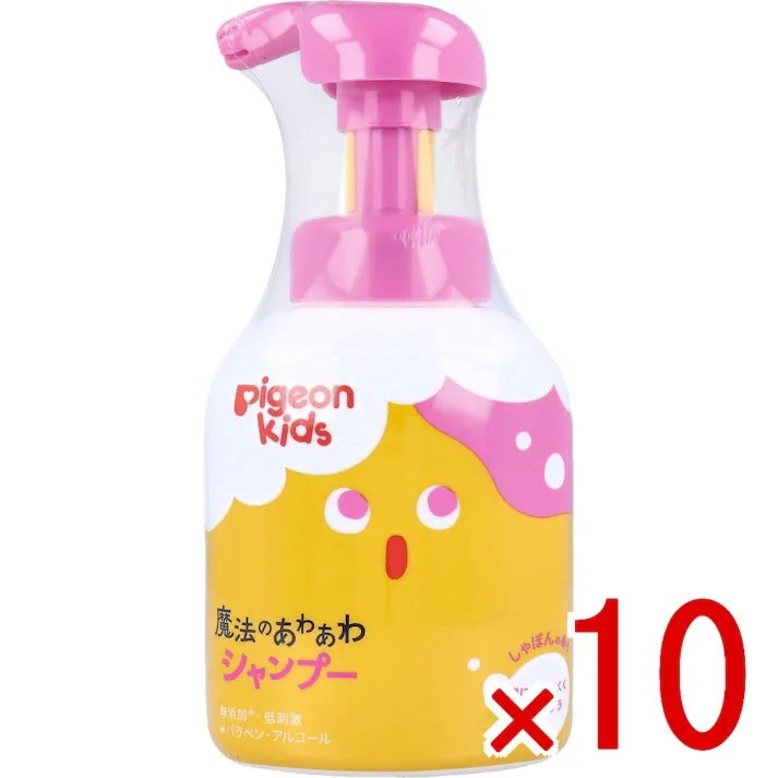 【10点まとめ買い】ピジョンキッズ 魔法のあわあわシャンプー しゃぼんの香り 350mL × 10点 ベビー用を卒業しよう!自分洗いできる泡。 目にしみにくく髪サラサラ。 【送料込み】