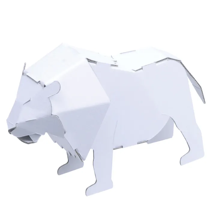 【10点まとめ買い】hacomo kids 動物シリーズ ライオン ダンボール工作キット × 10点 のりもハサミも不要!ダンボール素材から出来た工作キット(hacomo)の動物シリーズ。 工具のいらない段ボール工作キット。 【送料込み】