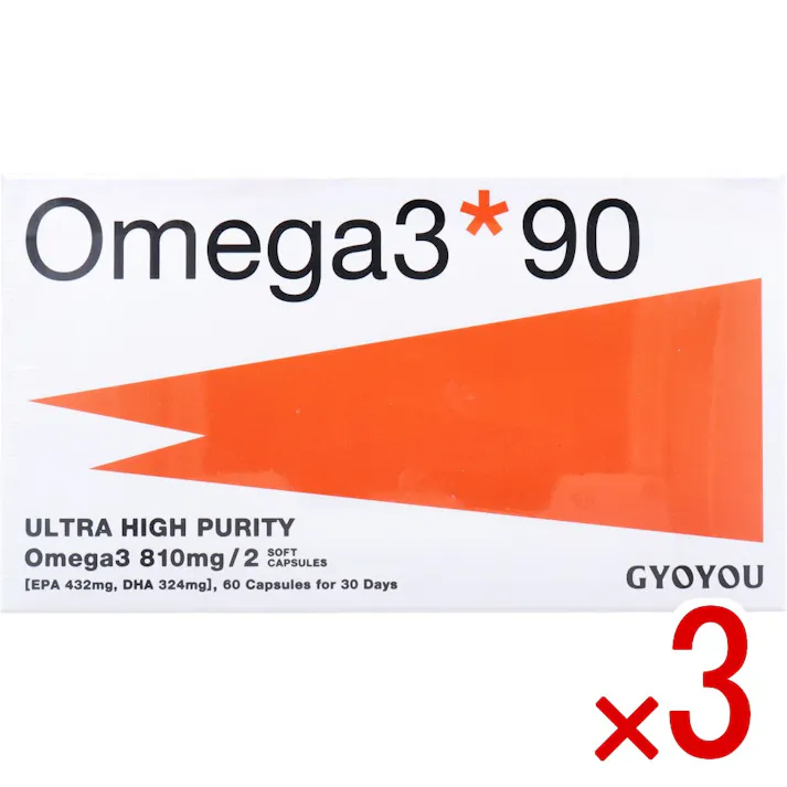 【3点まとめ買い】※GYOYOU Omega3 90 ソフトカプセル 450mg 60粒入 × 3点 ULTRA HIGH PURITY。 【送料込み】
