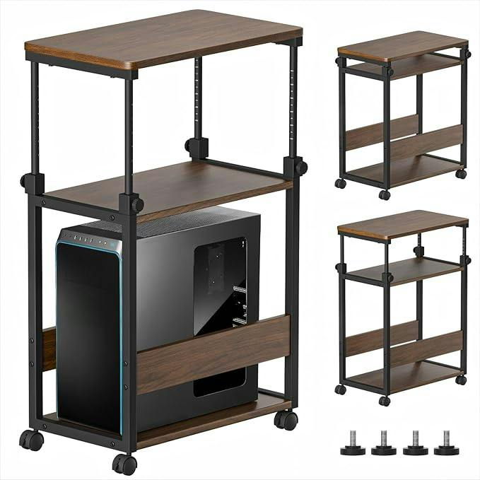 パソコンワゴン pcラック 昇降式 幅35×奥行60×高さ67～95cm パソコンワゴン pcラック 昇降式 幅35×奥行60×高さ67～95cm cpuワゴン