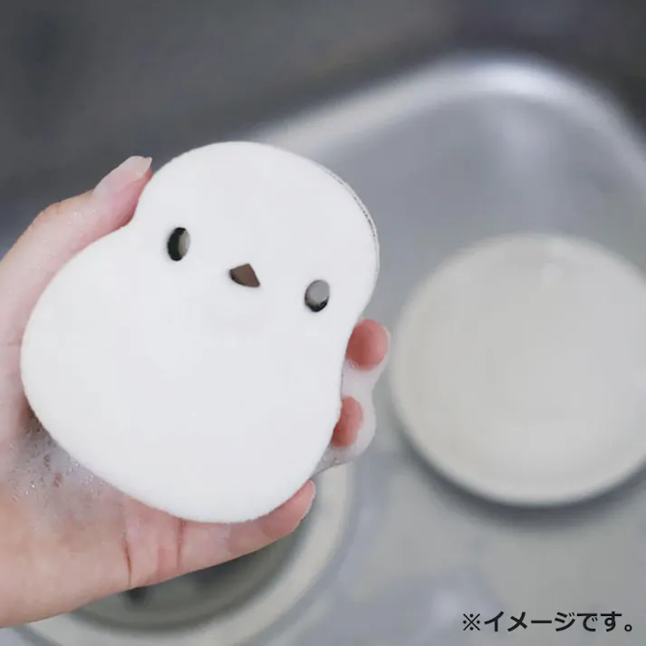 【20点まとめ買い】シマエナガ キッチンスポンジ 1個入 × 20点 たっぷり泡立つ、キズをつけにくいソフトスポンジ。 かわいくて人気の小鳥、シマエナガをモチーフにしたキッチンスポンジ。 【送料込み】