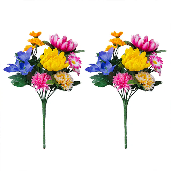 【お墓・仏壇用 お供え花 2束組 30cmタイプ】 ちあふる 仏花 造花 お供え花 仏壇 お墓 花 お供え ペット供養 水やり不要 枯れない花 JAN:4989409107489