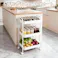 キャスター付きワゴン 3段 キッチン 収納ラック 移動式わごん 洗面所 三段カートスチール製 隙間収納 台所 組立簡単 収納カート キッチンワゴン 食品ストッカー スリム デスク下 収納 大容量