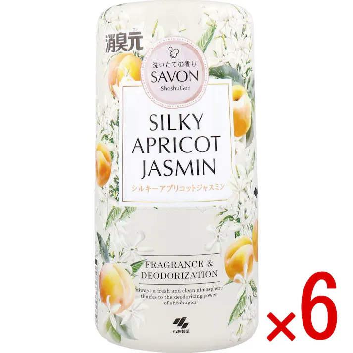 【6点まとめ買い】消臭元 SAVON(サボン) シルキーアプリコットジャスミン 400mL × 6点 洗いたての香り。 「消臭フィルター」が悪臭をキャッチ! 【送料込み】