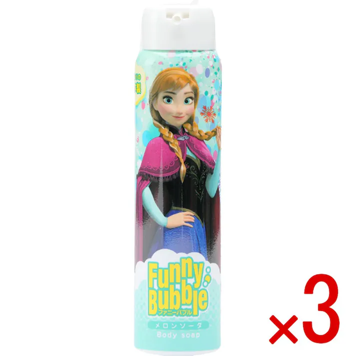 【3点まとめ買い】ファニーバブル ディズニー アナと雪の女王 アナ ボディーソープ メロンソーダ 100g × 3点 こだわりの日本製。 パッチテスト済み。 【送料込み】
