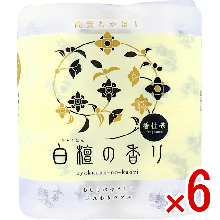 【6点まとめ買い】四国特紙 トイレットペーパー 白檀の香り ダブル 30m×4ロール × 6点 和の香りで華やぎと寛ぎのお時間を♪ 高貴なかほり♪ 【送料込み】