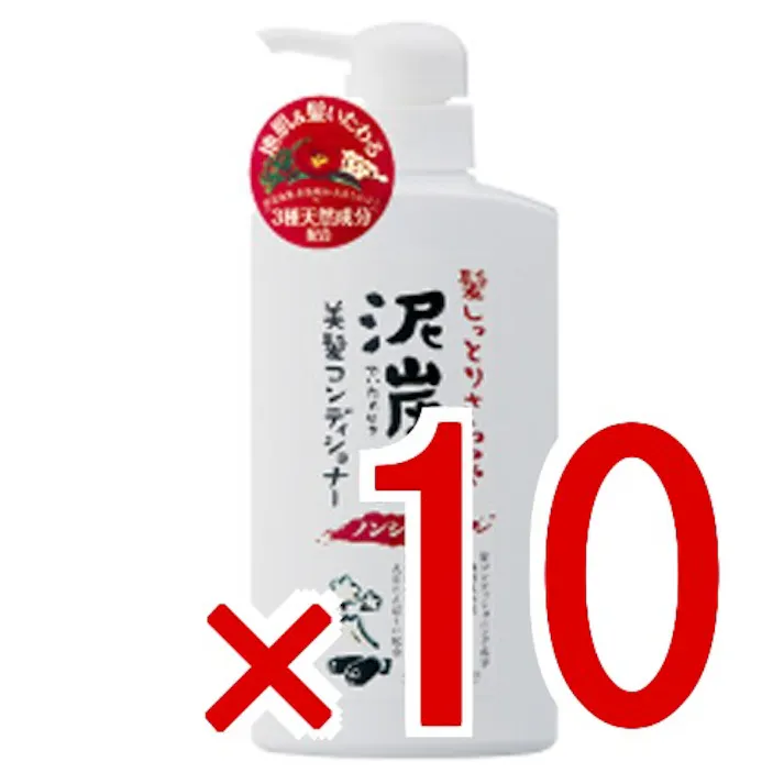 【10点まとめ買い】泥炭石 ノンシリコン 地肌ケアコンディショナー 500mL × 10点 地肌と髪に自然な素の美しさを。泥炭石ノンシリコンヘアケア♪ 炭の吸着力とうるおい泥で、すこやか地肌&さらつや髪へみちびく泥炭石ヘアケア。 【送料込み】