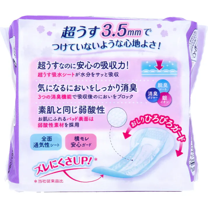 【2点まとめ買い】リフレ 超うす安心パッド 特に多い時も長時間・夜も安心用 10枚入 × 2点 超うす3.5mmで、つけていないような心地よさ! 超うすなのに、安心の吸収力。 【送料込み】