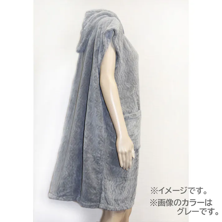 【2点まとめ買い】フワモコマルシェ 吸水美神 キュウスイビジン 吸水バスローブ フリーサイズ ピンク × 2点 お風呂上がりに! 全身「ふわっ・ふわっ」かろやかに包まれる癒しの肌ざわり。 【送料込み】