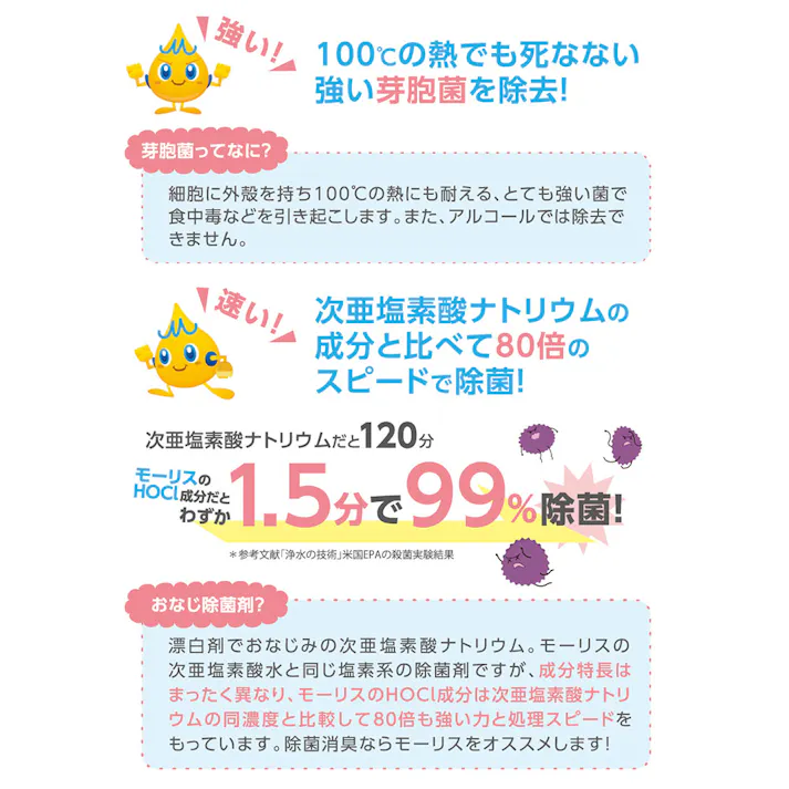 【2点まとめ買い】業務用 MORRIS 次亜塩素酸水モーリス 5L × 2点 除菌×消臭!! ニオイ・菌・ウイルス・花粉、気になるところを強力パワーで除菌消臭!! 【送料込み】