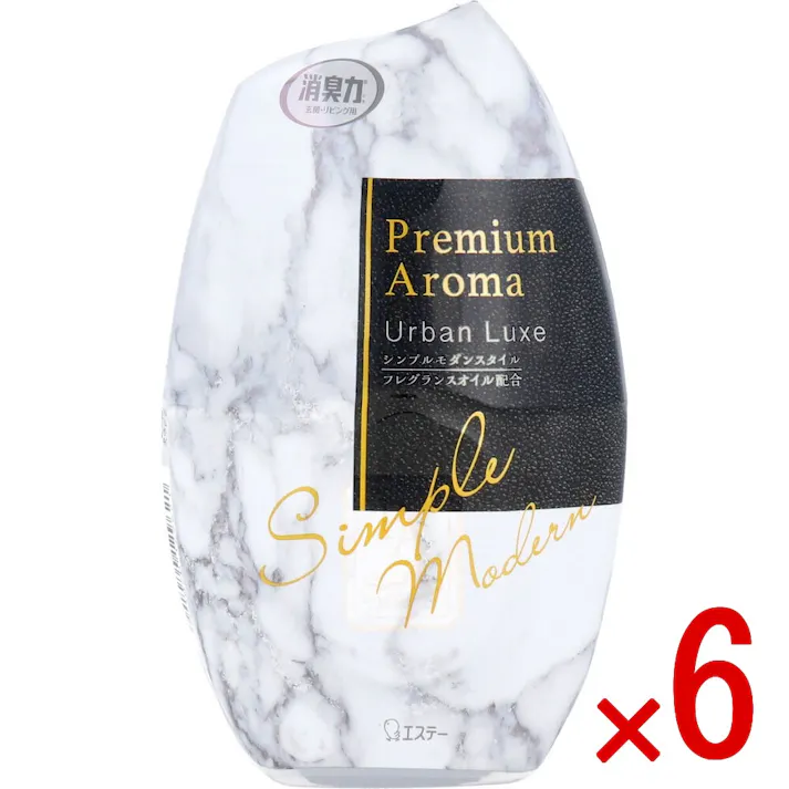 【6点まとめ買い】お部屋の消臭力 プレミアムアロマ 玄関・リビング用 アーバンリュクス 400mL × 6点 香り立つ 贅沢フレグランス。 パフューマーが厳選したフレグランスオイルを配合。こだわりの空間に合う香水調の香りが広がります。 【送料込み】