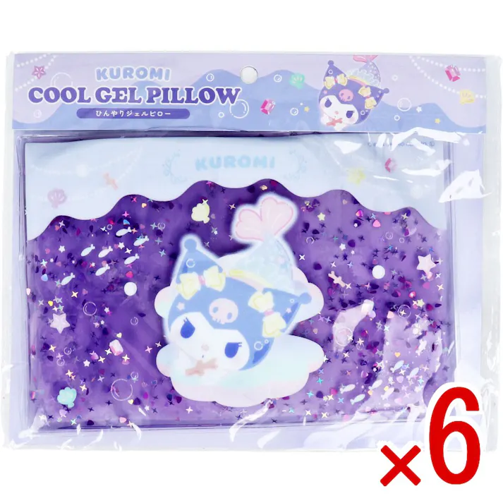 【6点まとめ買い】ひんやりジェルピロー3 クロミ × 6点 くりかえし使える!星形ラメ入り保冷ジェルピロー♪ 発熱時や暑くて寝苦しい夜、打撲や捻挫などのアイシングに♪ 【送料込み】