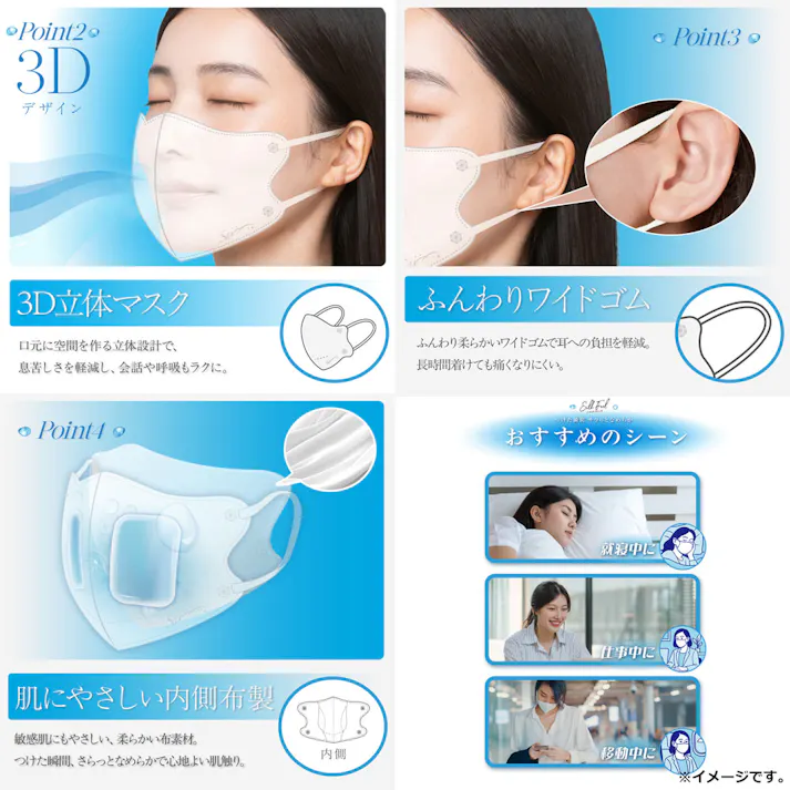 【10点まとめ買い】彩(SAI) シルクフィール やすらぎ潤いマスク 立体タイプ ふつうサイズ 個包装 無香料 15回分 × 10点 つけた瞬間サラっとなめらか。 水分たっぷり、うるおい長時間キープ。 【送料込み】