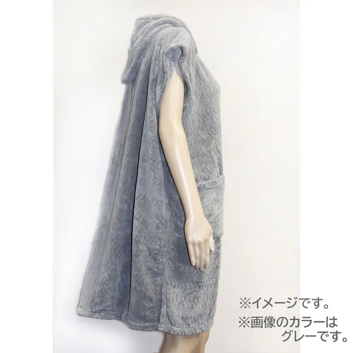 【3点まとめ買い】フワモコマルシェ 吸水美神 キュウスイビジン 吸水バスローブ フリーサイズ ベージュ × 3点 お風呂上がりに! 全身「ふわっ・ふわっ」かろやかに包まれる癒しの肌ざわり。 【送料込み】