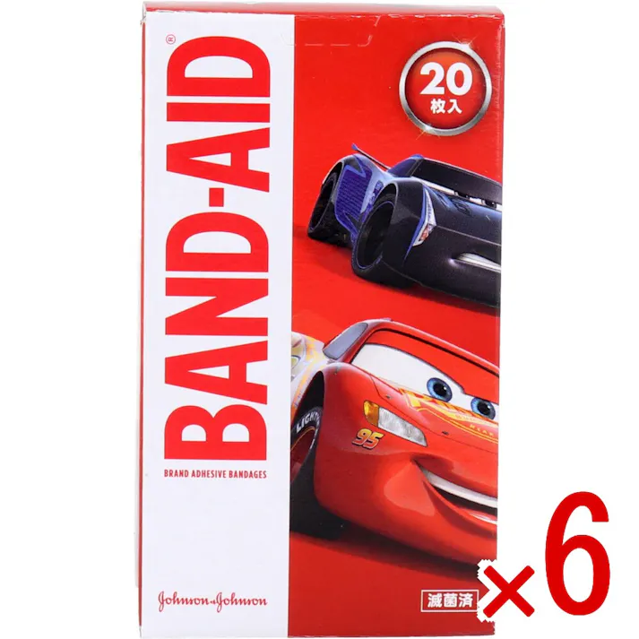 【6点まとめ買い】バンドエイド カーズ 20枚 × 6点 こどもたちのキズをやさしく守る救急ばんそうこう! こどもの指にもぴったりのスモールサイズ。 【送料込み】