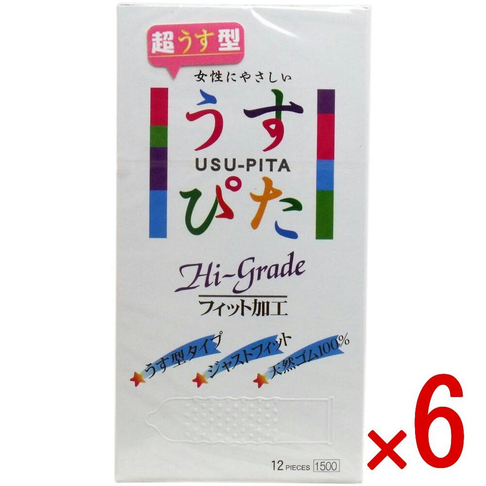 【6点まとめ買い】うすぴた コンドーム ハイグレード ドットウェーブ 12個入 × 6点　超うす型！ 女性にやさしい「うすぴた」です！ 【送料込み】