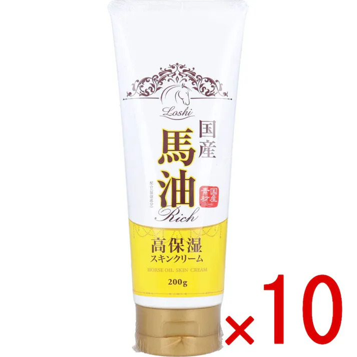 【10点まとめ買い】ロッシモイストエイド 国産馬油配合 スキンクリーム N やさしく香るサクラの香り 200g × 10点 エステ後のようなうっとりなめらか肌へ。 リッチな北海道産馬油配合の特別なスキンクリーム。 【送料込み】