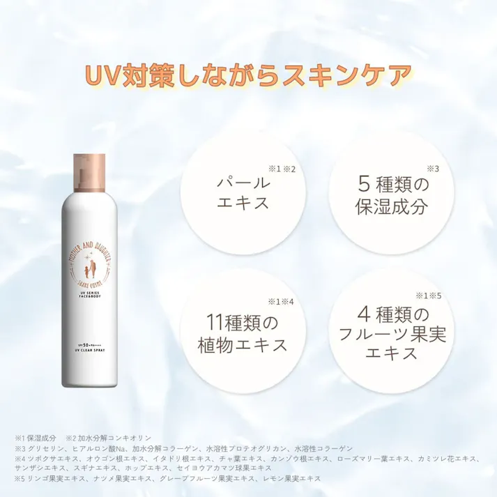 【3点まとめ買い】マザーアンドドーター クリアUVスプレー 日やけ止めスプレー SPF50+ PA++++ 150g × 3点 子ども(※1歳からOK)からおとなまで大切なお肌を紫外線から守ります。 敏感肌(※)の方にも使えるさらすべUVスプレー。 【送料込み】
