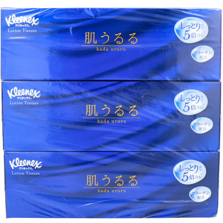 【2点まとめ買い】日本製紙クレシア クリネックスティシュー ローション肌うるる 408枚(204組)×3箱パック × 2点 植物生まれのしっとり保湿ティシュー。 鼻をかんでも赤くなりにくい、しっとりなめらかな使いごこち。 【送料込み】
