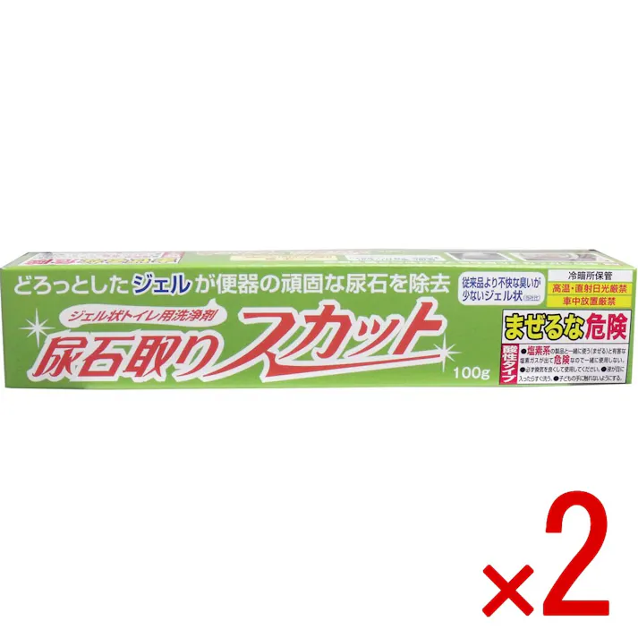 【2点まとめ買い】尿石取りスカット ジェルタイプ 100g × 2点 ジェル状トイレ用洗浄剤! どろっとしたジェルが便器の頑固な尿石を除去! 【送料込み】