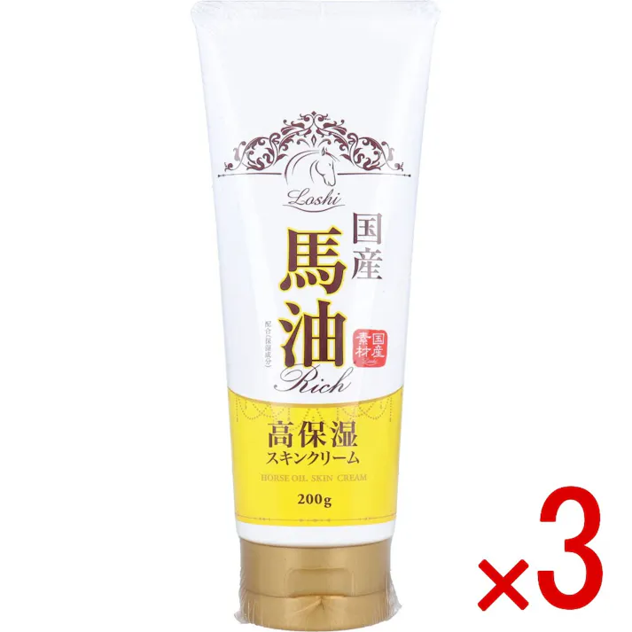 【3点まとめ買い】ロッシモイストエイド 国産馬油配合 スキンクリーム N やさしく香るサクラの香り 200g × 3点 エステ後のようなうっとりなめらか肌へ。 リッチな北海道産馬油配合の特別なスキンクリーム。 【送料込み】