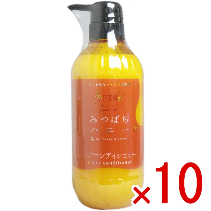 【10点まとめ買い】花蜜精 みつばちハニー ヘアコンディショナー 500mL × 10点 髪をしっとりなめらかに♪ うるおい成分にハチミツ、アルガンオイルを配合! 【送料込み】