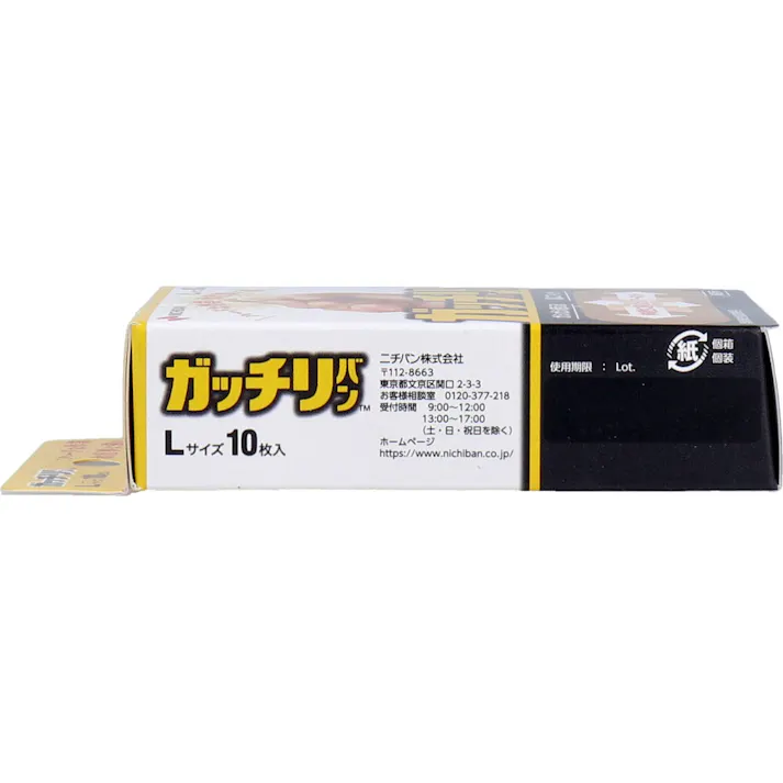 【6点まとめ買い】ニチバン ガッチリバン Lサイズ 10枚入 × 6点 ハードな作業・水仕事に強い。 伸縮性に優れたパワーネット。 【送料込み】