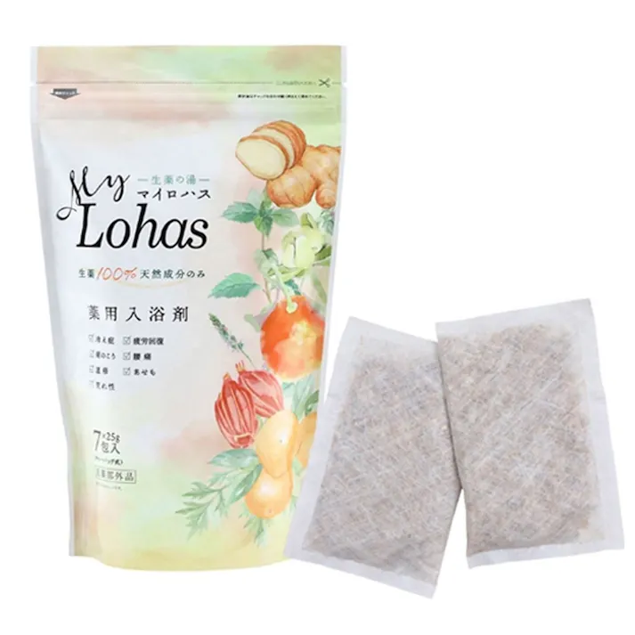 【10点まとめ買い】薬用入浴剤 生薬の湯 マイロハス ティーバッグ式 25g×7包入 × 10点 深刻な疲れをサポート。天然生薬の恵みで贅沢な全身浴。 肉体疲労で悩む女性のために開発した天然生薬100%の薬用入浴剤。 【送料込み】