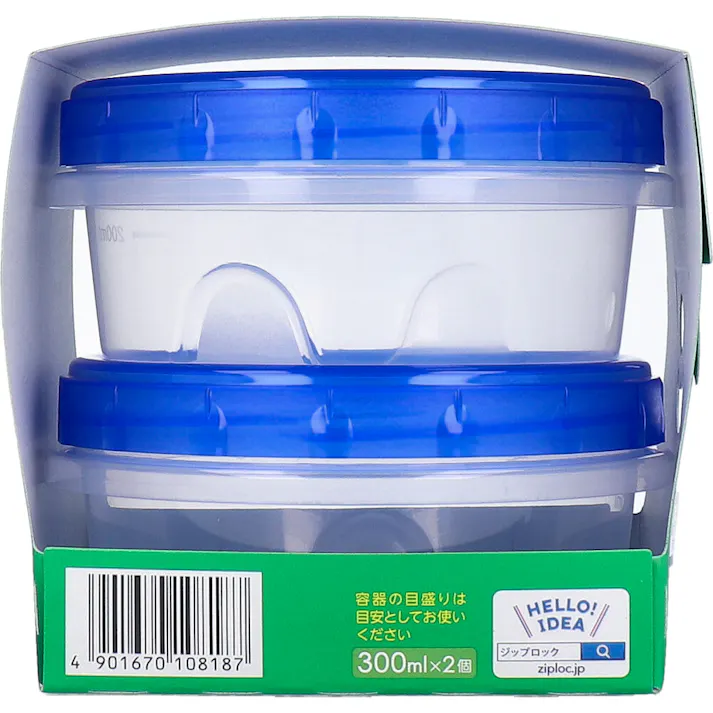 【6点まとめ買い】ジップロック スクリューロック 300mL 2個入 × 6点 クルッと簡単しっかり密閉。 フタがスクリュー式だから、開け閉めラクラク。 【送料込み】