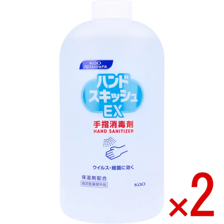 【2点まとめ買い】花王業務用 ハンドスキッシュ EX 手指消毒剤 付替用 800mL × 2点 ウイルス・細菌に効く。 アルコール(溶剤)と保湿剤(グリセリン)配合の手指用消毒剤。 【送料込み】