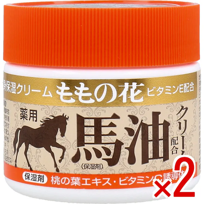 【2点まとめ買い】全身保湿クリーム ももの花 薬用 馬油配合クリーム 70g × 2点 ビタミンE配合。 馬油配合ボディケアクリーム。 【送料込み】