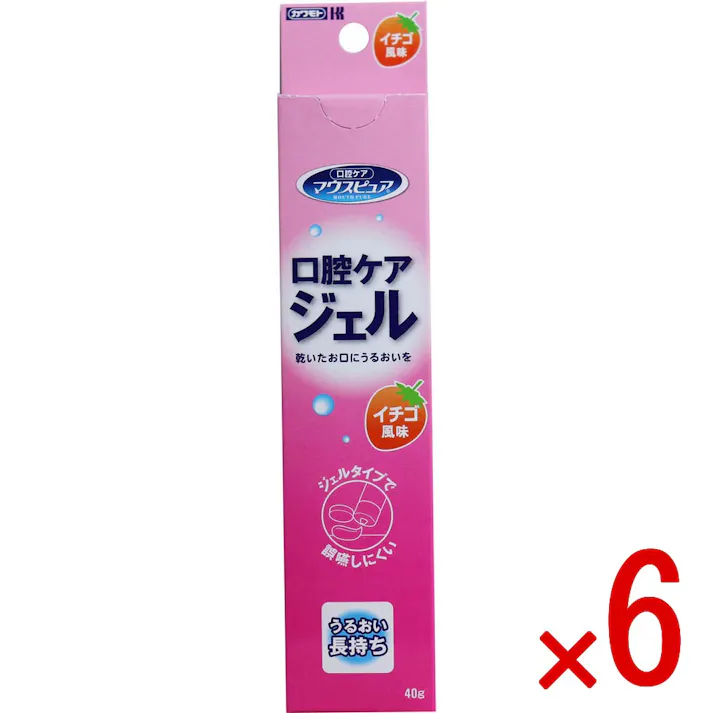 【6点まとめ買い】マウスピュア 口腔ケアジェル イチゴ風味 40g入 × 6点 乾いたお口にうるおいを! ジェルタイプで誤嚥しにくい!毎日の口腔ケアを楽しく。 【送料込み】