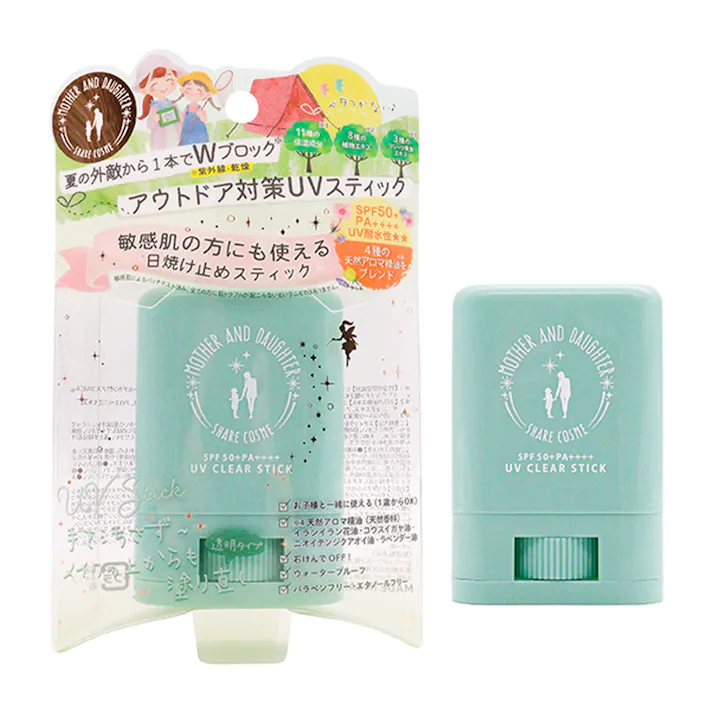 【2点まとめ買い】マザーアンドドーター クリアUVスティック ハーブ EX 日焼け止めスティック SPF50+ PA++++ 15g × 2点 手を汚さずにささっと塗れる! べたつかないさらさらUVスティックで、いつでもどこでも簡単UV対策♪ 【送料込み】