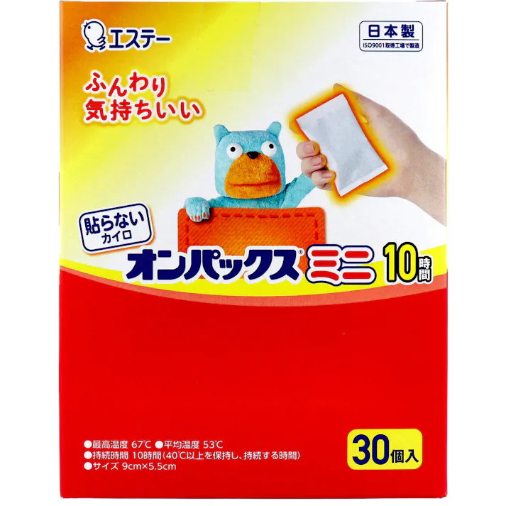 【10点まとめ買い】貼らないオンパックス ミニ 10時間 30個入 × 10点 ふんわり気持ちいい♪ 袋から出すと温まるので手軽で便利です。 【送料込み】