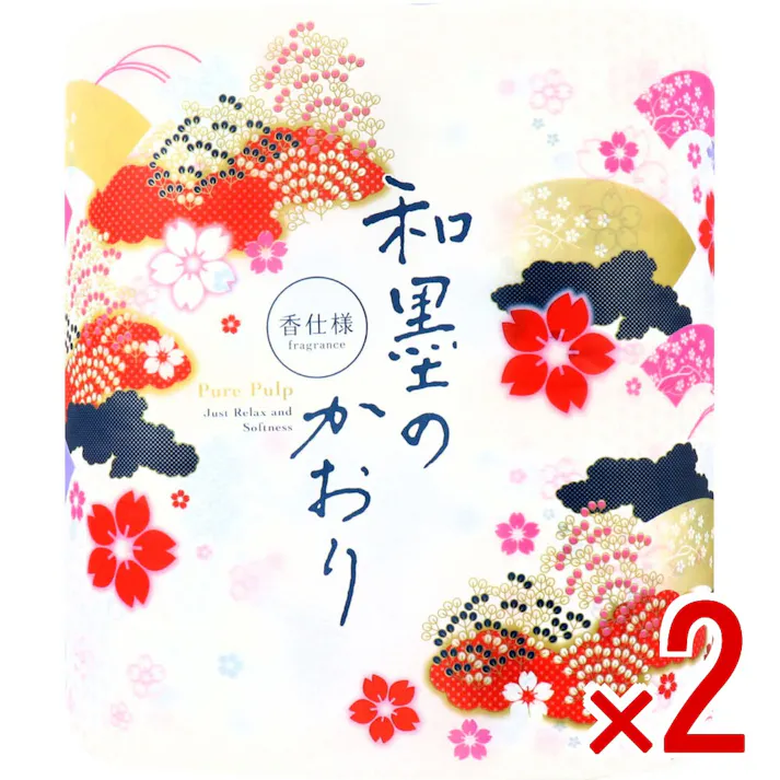 【2点まとめ買い】四国特紙 トイレットペーパー 和墨のかおり ダブル 32m×4ロール × 2点 凛として穏やかな佇まいに熟成した和墨の香り♪ パルプ100%、2枚重ねだから肌ざわりもやさしくソフトタッチ。 【送料込み】