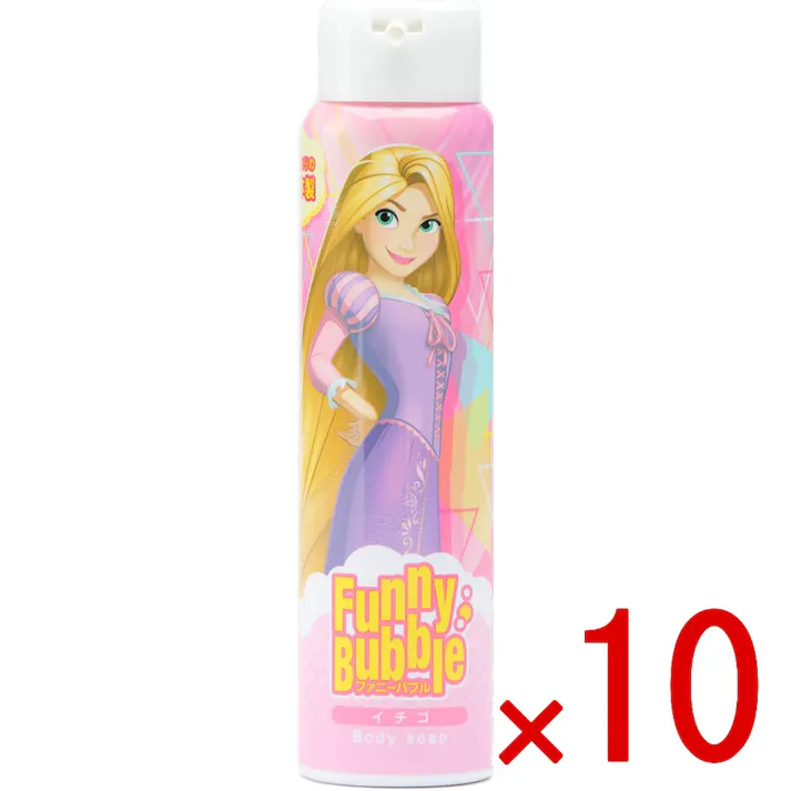 【10点まとめ買い】ファニーバブル ディズニー ラプンツェル ボディーソープ イチゴ 100g × 10点 こだわりの日本製。 パッチテスト済み。 【送料込み】