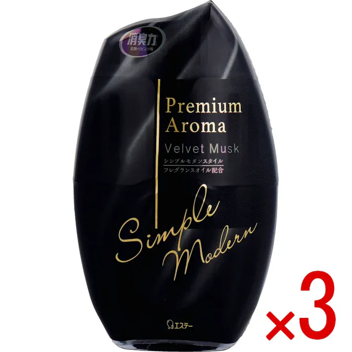 【3点まとめ買い】お部屋の消臭力 プレミアムアロマ 玄関・リビング用 ベルベットムスク 400mL × 3点 香り立つ 贅沢フレグランス♪ パフューマーが厳選したフレグランスオイルを配合した香水調の香り。 【送料込み】