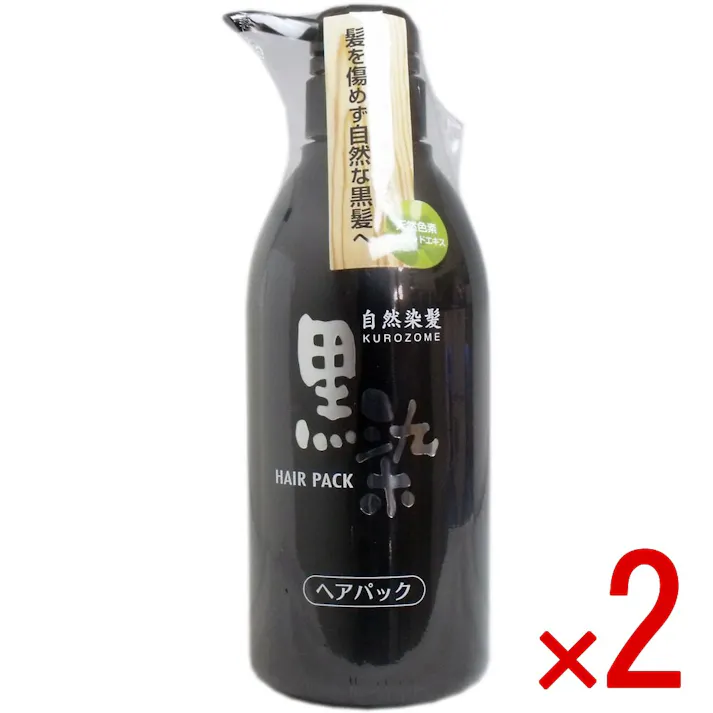 【2点まとめ買い】黒染 ヘアパック 500mL × 2点 髪を傷めず自然な黒髪へ♪ イオン吸着処方で髪の表面を着色するヘアパック! 【送料込み】