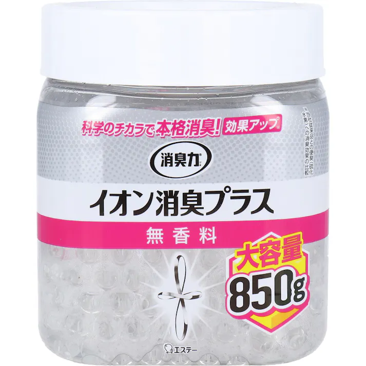 消臭力 クリアビーズ イオン消臭プラス 大容量 本体 無香料 850g × 1点 化学のチカラで本格消臭! 香りでごまかさずニオイを本格消臭。 【送料込み】