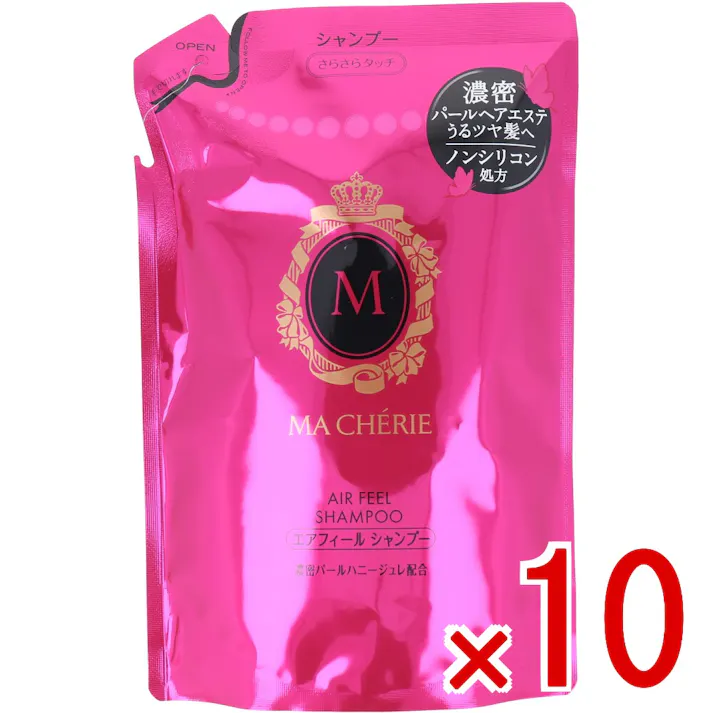 【10点まとめ買い】マシェリ エアフィール シャンプー EX f 詰替用 380mL × 10点 濃密パールヘアエステ。 さらさらタッチで、なめらか、うるツヤ髪へ。 【送料込み】