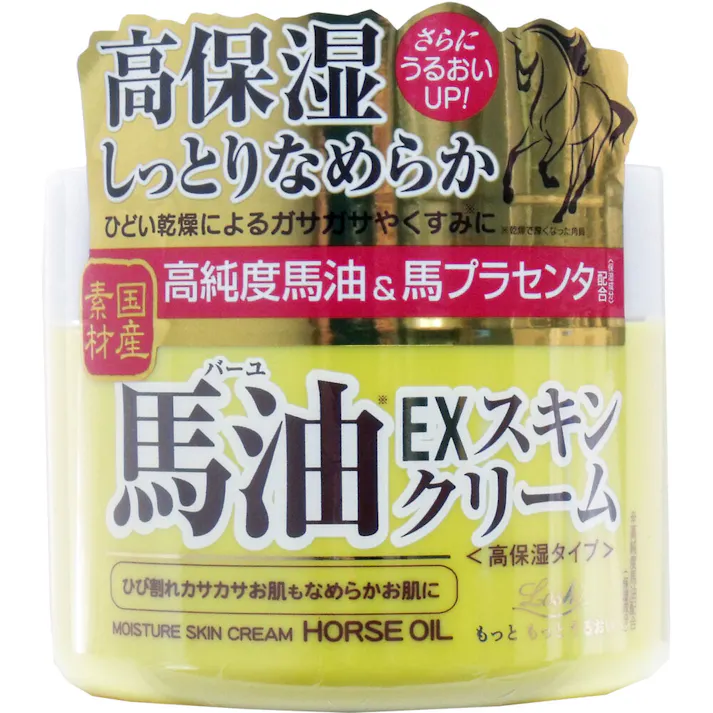 ロッシモイストエイド 馬油 EXスキンクリーム 100g × 1点 高保湿、しっとりなめらか!ひどい乾燥によるカサカサやくすみに! 国産素材 高純度馬油(うるおい成分)&美容液成分配合でさらにしっとり高保湿♪ 【送料込み】
