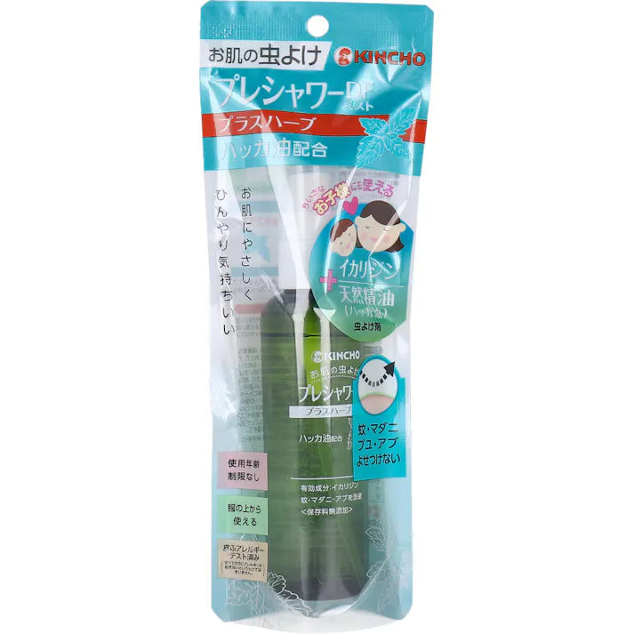 金鳥 お肌の虫よけ プレシャワーDFミスト プラスハーブ 100mL × 1点 お肌にやさしくひんやり気持ちいい。 イカリジン+天然精油(ハッカ油)。 【送料込み】
