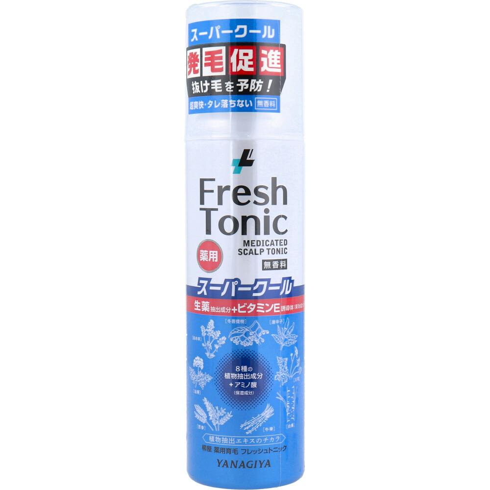 薬用育毛 フレッシュトニック スーパークール 無香料 190g × 1点　発毛促進。抜け毛を予防！超爽快・タレ落ちない。 超爽快な刺激！液ダレしないジェット噴射式育毛トニック。 【送料込み】