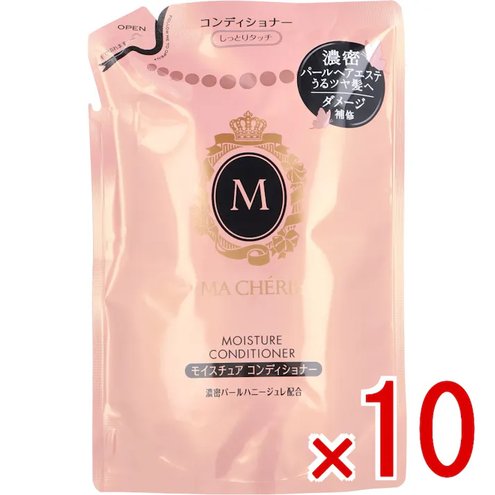 【10点まとめ買い】マシェリ モイスチュア コンディショナー EX f 詰替用 380mL × 10点 濃密パールハニージュレ配合。 しっとりタッチで、なめらか、うるツヤ髪へ。 【送料込み】