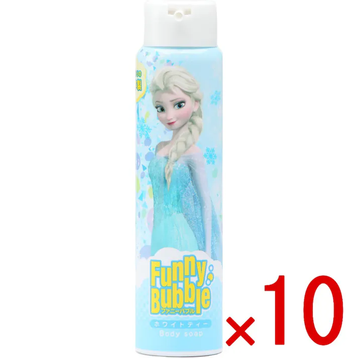【10点まとめ買い】ファニーバブル ディズニー アナと雪の女王 エルサ ボディーソープ ホワイトティー 100g × 10点 こだわりの日本製。 パッチテスト済み。 【送料込み】