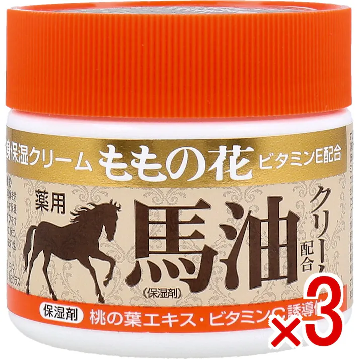 【3点まとめ買い】全身保湿クリーム ももの花 薬用 馬油配合クリーム 70g × 3点 ビタミンE配合。 馬油配合ボディケアクリーム。 【送料込み】