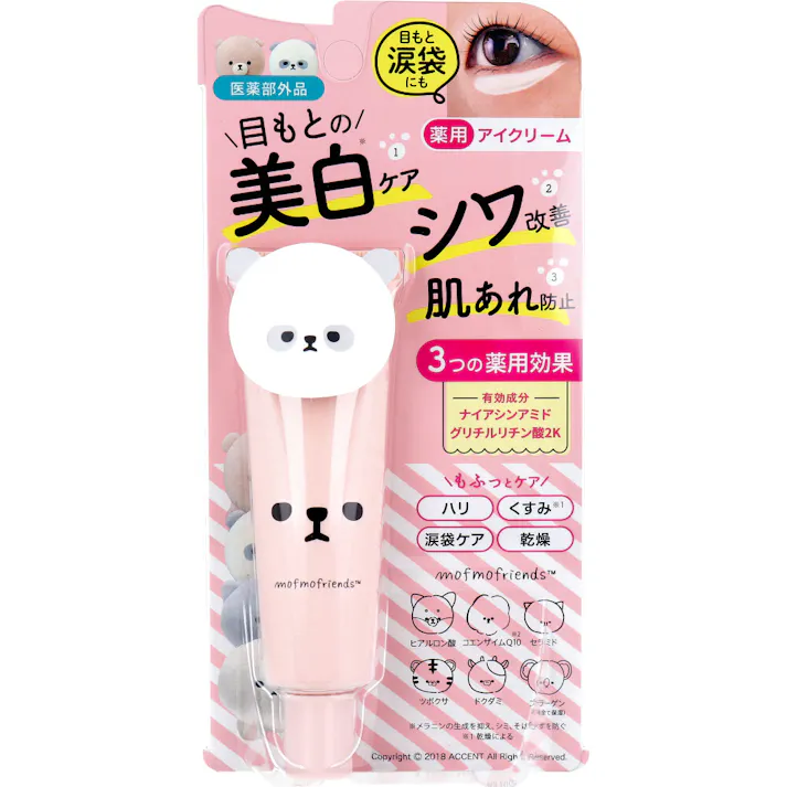 【10点まとめ買い】モフモフレンズ 薬用美白アイクリーム 桃の香り 30g × 10点 目もとのお悩み しっとり保湿ケア。 濃密クリームでふっくらハリのある目もとに!! 【送料込み】